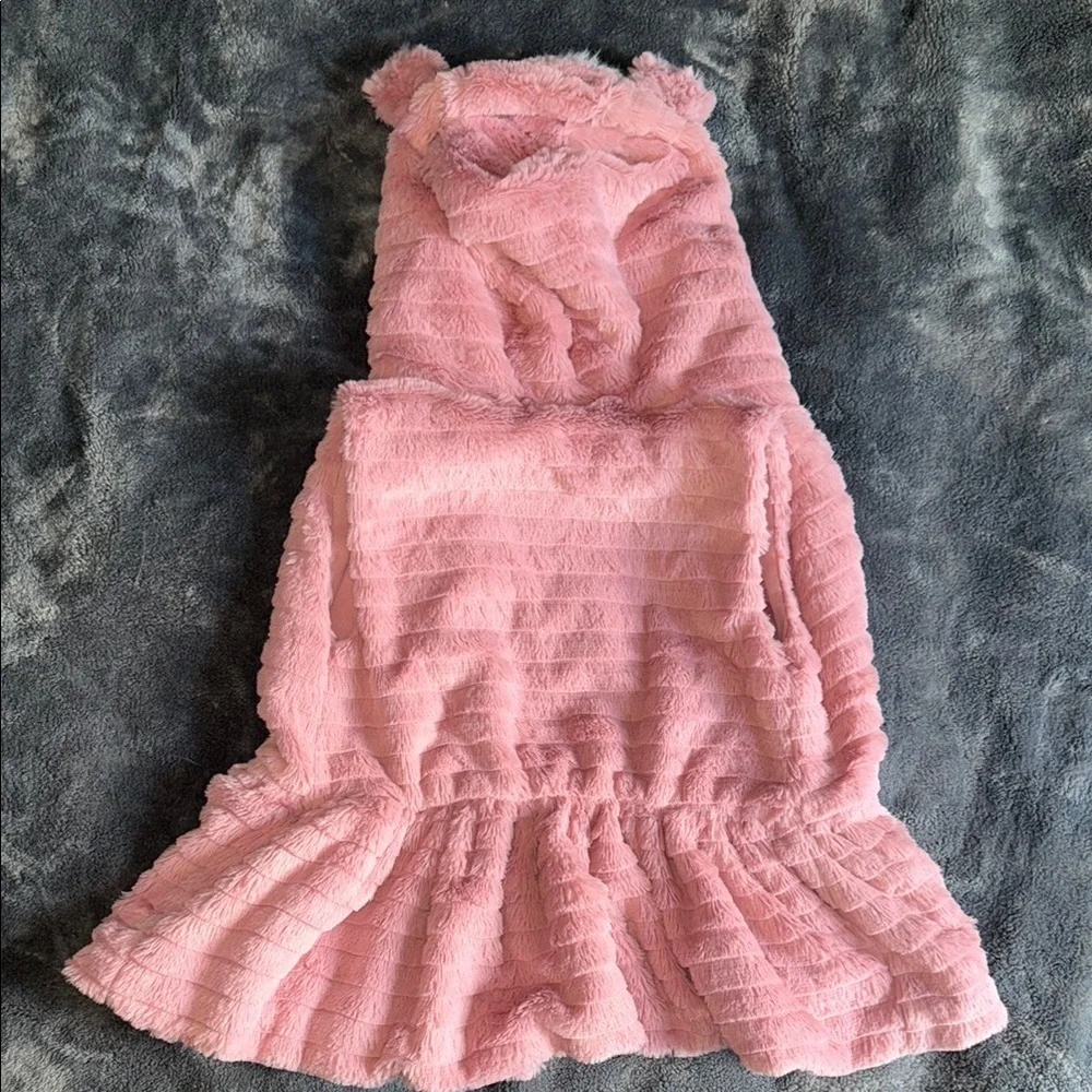 Little Lass Pink Hooded Vest with Bear Ears